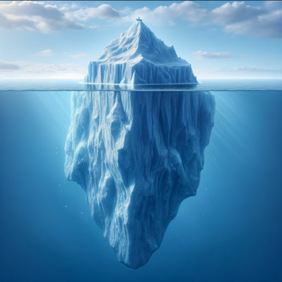 Iceberg representing conscious and unconscious mind